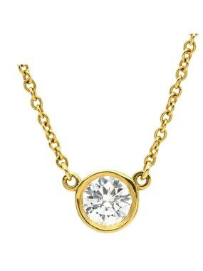Tiffany & Co Necklace by the Yard Single Diamond Yellow Gold T&Co Elsa Peretti